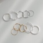 Faux Pearl Wavy Ring Set