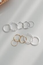 Faux Pearl Wavy Ring Set