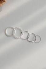 Faux Pearl Wavy Ring Set - Image 2