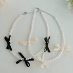 Faux Pearl w/Ribbon Choker