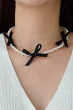 Faux Pearl w/Ribbon Choker - Image 4