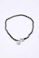 Black Chain Heart Necklace - Image 3