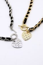 Black Chain Heart Necklace - Image 4