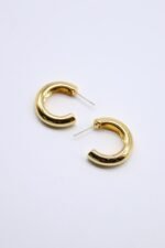 Golden Half Hoop Earrings - Image 4