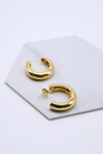 Golden Half Hoop Earrings - Image 5