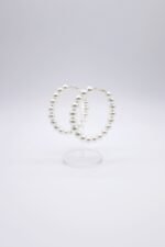 XL Faux Pearl Hoop Earrings - Image 6
