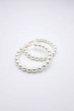 XL Faux Pearl Hoop Earrings - Image 5