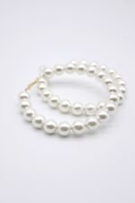 XL Faux Pearl Hoop Earrings - Image 2
