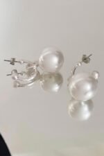 Faux Pearl Ringering Earrings - Image 4